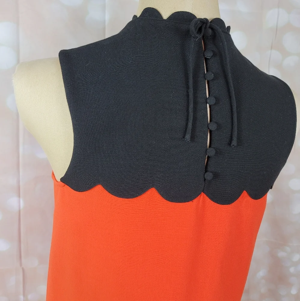 VICTORIA BECKHAM x TARGET Collaboration Drop Waist Scallop Trim Mini Dress Sz: S - Picture 9 of 16